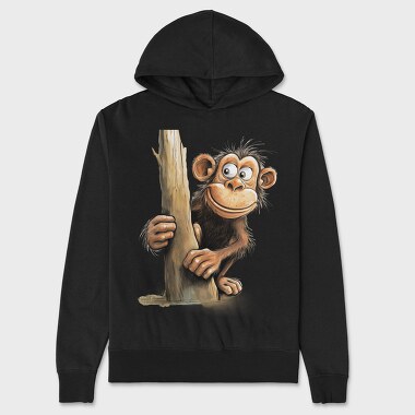 Funny Monkey Clipart, Hanorac Oversize Barbati (Unisex)