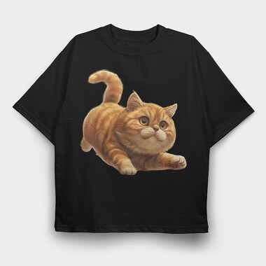 Funny Quirky Cat, Tricou Oversize Barbati (Unisex)