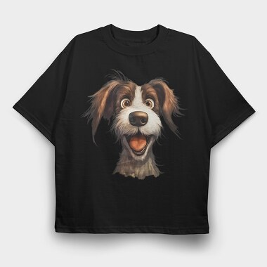 Funny Dog Clipart, Tricou Oversize Barbati (Unisex)