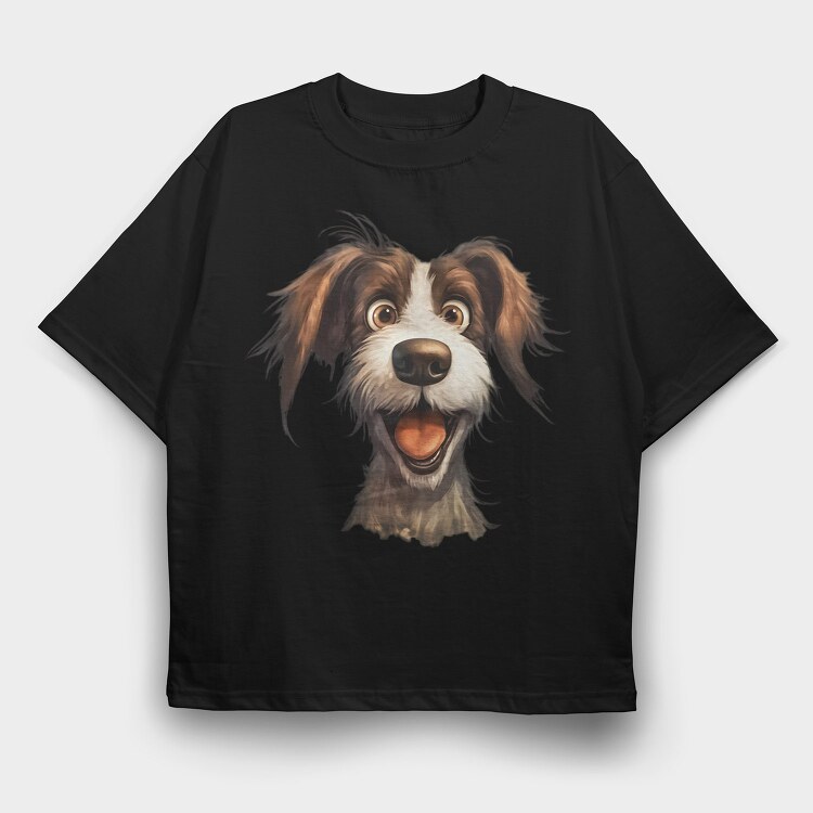 Funny Dog Clipart, Tricou Oversize Barbati (Unisex)