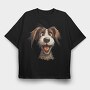 Funny Dog Clipart, Tricou Oversize Barbati (Unisex)