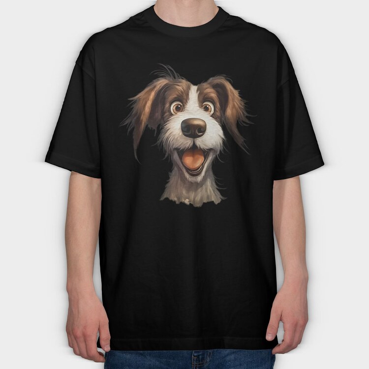 Funny Dog Clipart, Tricou Oversize Barbati (Unisex)