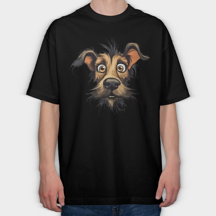 Funny Dog Face, Tricou Oversize Barbati (Unisex)