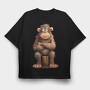 Fuzzy Monkey Club, Tricou Oversize Barbati (Unisex)
