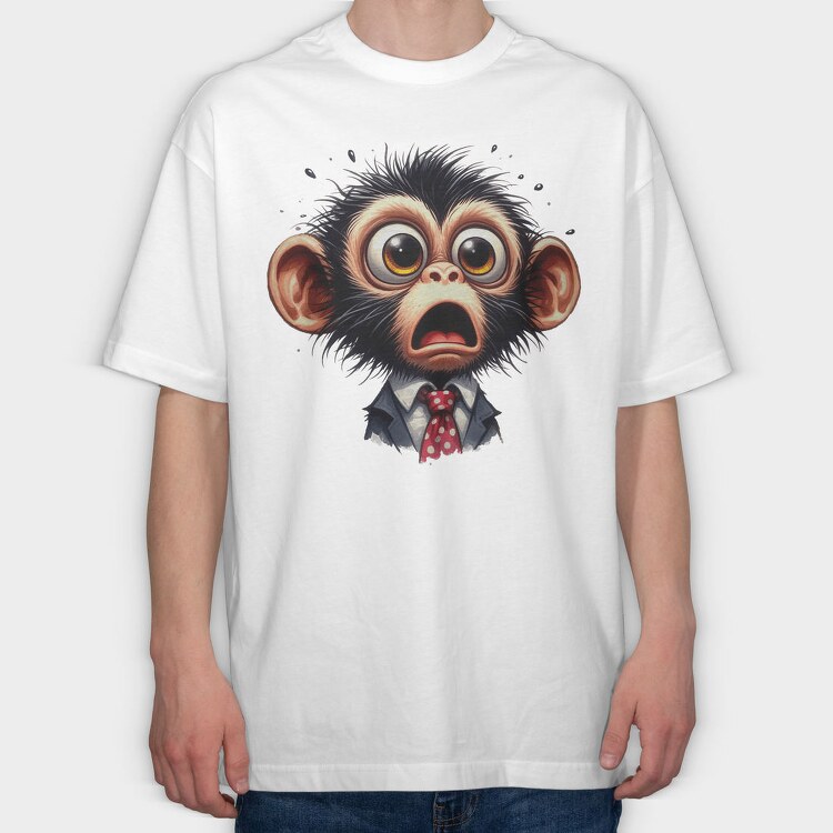 Funny Monkey Glasses, Tricou Oversize Barbati (Unisex)