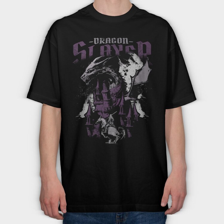 Dragon Slayer, Tricou Oversize Barbati (Unisex)