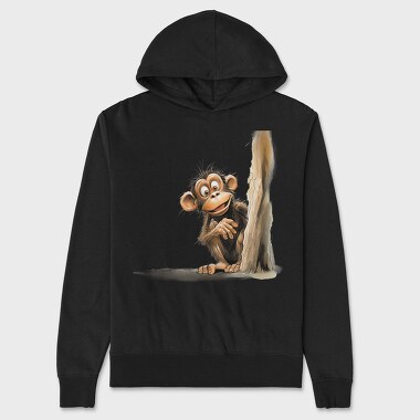 Funny Monkey Peek, Hanorac Oversize Barbati (Unisex)