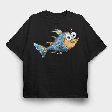 Funny Fish Eyes, Tricou Oversize Barbati (Unisex)
