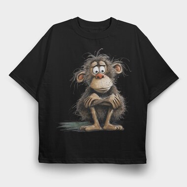 Fuzzy Monkey Puzzle, Tricou Oversize Barbati (Unisex)