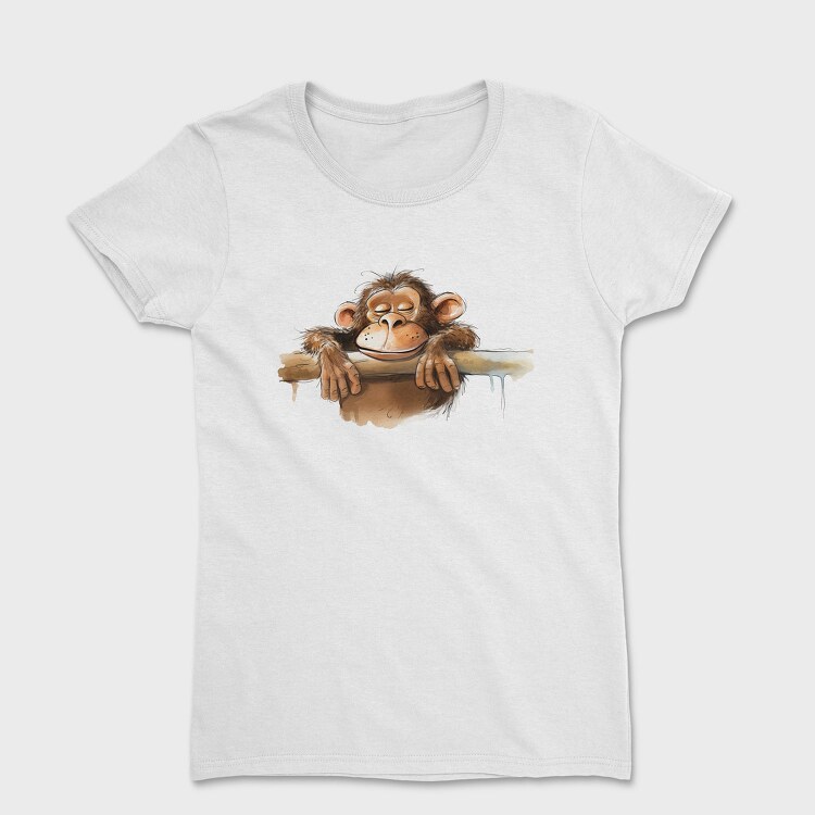 Funny Monkey Peeking, Tricou Femei