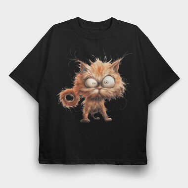 Furry Monster Cat, Tricou Oversize Barbati (Unisex)