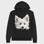 Japanese Spitz Peeking Face, Hanorac Oversize Barbati (Unisex)