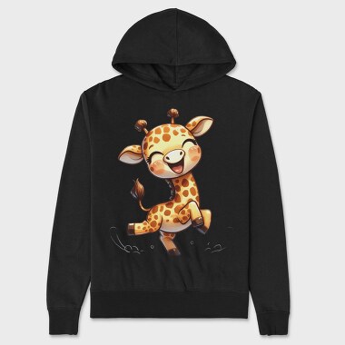 Funny Giraffe Jump, Hanorac Oversize Barbati (Unisex)