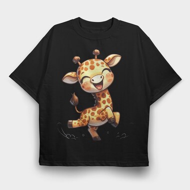 Funny Giraffe Jump, Tricou Oversize Barbati (Unisex)