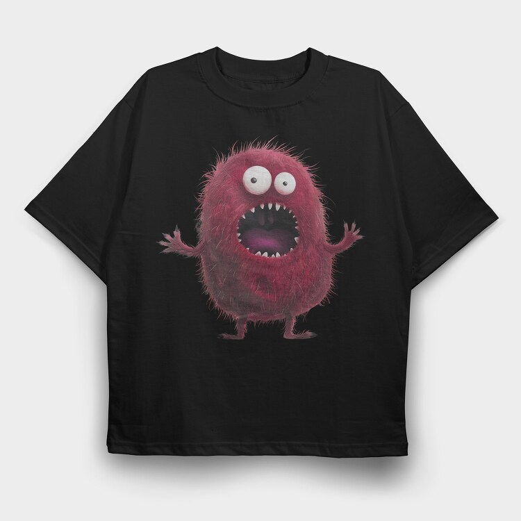 Furry Monster Face, Tricou Oversize Barbati (Unisex)