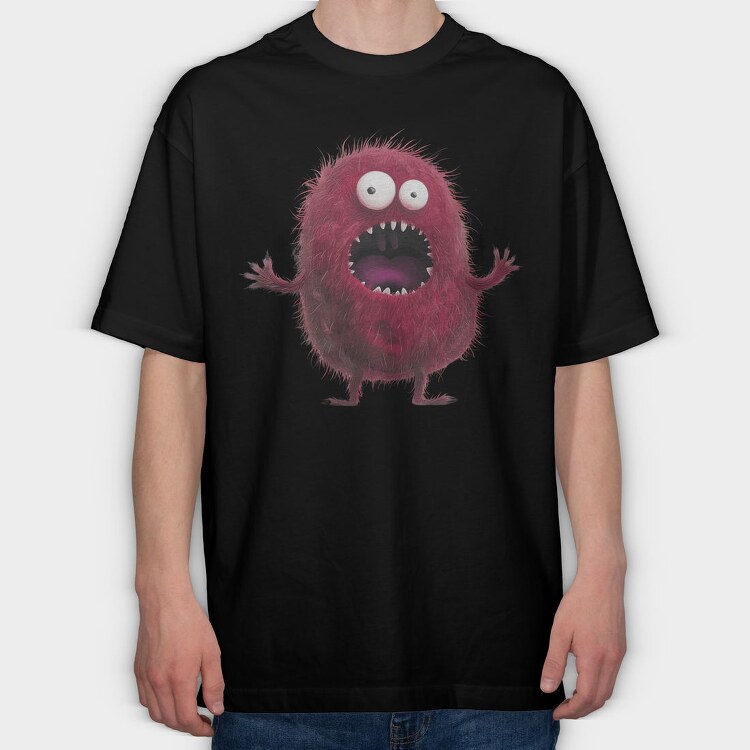 Furry Monster Face, Tricou Oversize Barbati (Unisex)
