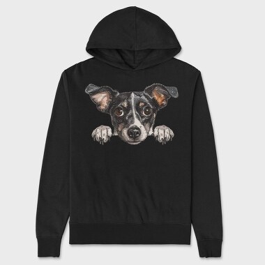 Japanese Terrier Peeking, Hanorac Oversize Barbati (Unisex)