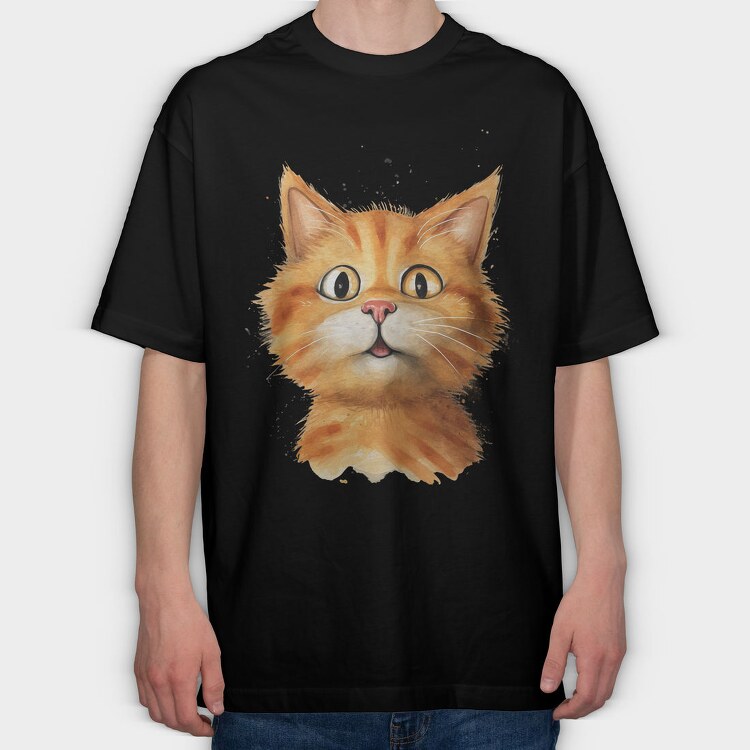 Funny Cat Face, Tricou Oversize Barbati (Unisex)