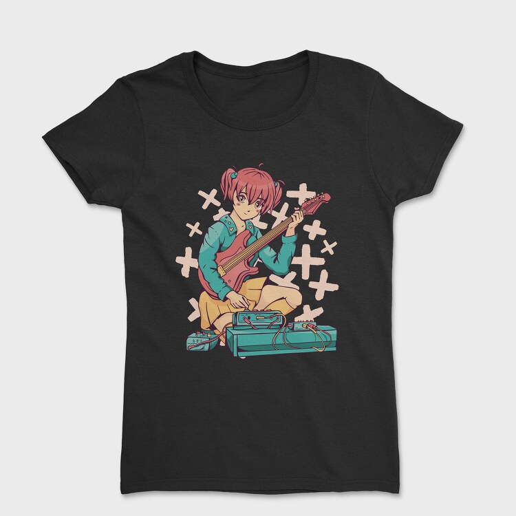 Anime Girl Electric Guitar Pedals, Tricou Femei