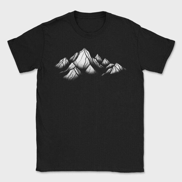 Drawn Mountains, Tricou Barbati (Unisex)