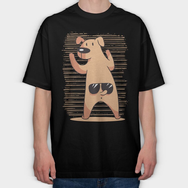 Dog Tail Glasses, Tricou Oversize Barbati (Unisex)