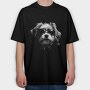 Dogs Unglasses Monochrome, Tricou Oversize Barbati (Unisex)