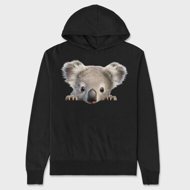 Koala Face Peeking, Hanorac Oversize Barbati (Unisex)