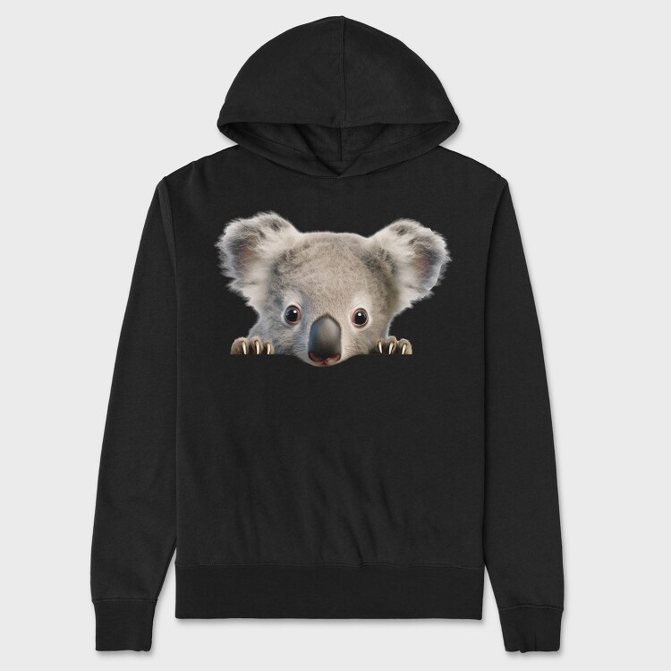 Koala Face Peeking, Hanorac Oversize Barbati (Unisex)