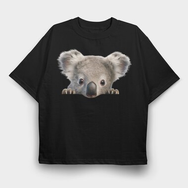 Koala Face Peeking, Tricou Oversize Barbati (Unisex)