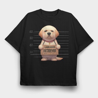 Labrador Retriever Mugshot, Tricou Oversize Barbati (Unisex)