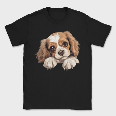 King Charles Peeking, Tricou Barbati (Unisex)