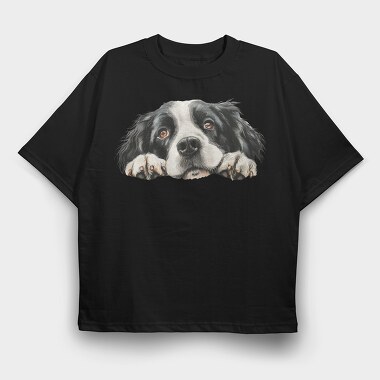 Landseer Peeking Face, Tricou Oversize Barbati (Unisex)