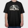 Landseer Peeking Face, Tricou Oversize Barbati (Unisex)