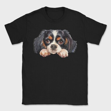 King Charles Spaniel Peeking Face, Tricou Barbati (Unisex)