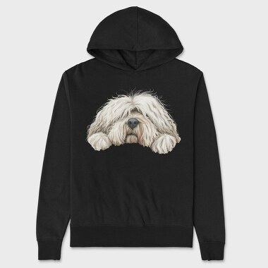 Komondor Face Clipart, Hanorac Oversize Barbati (Unisex)