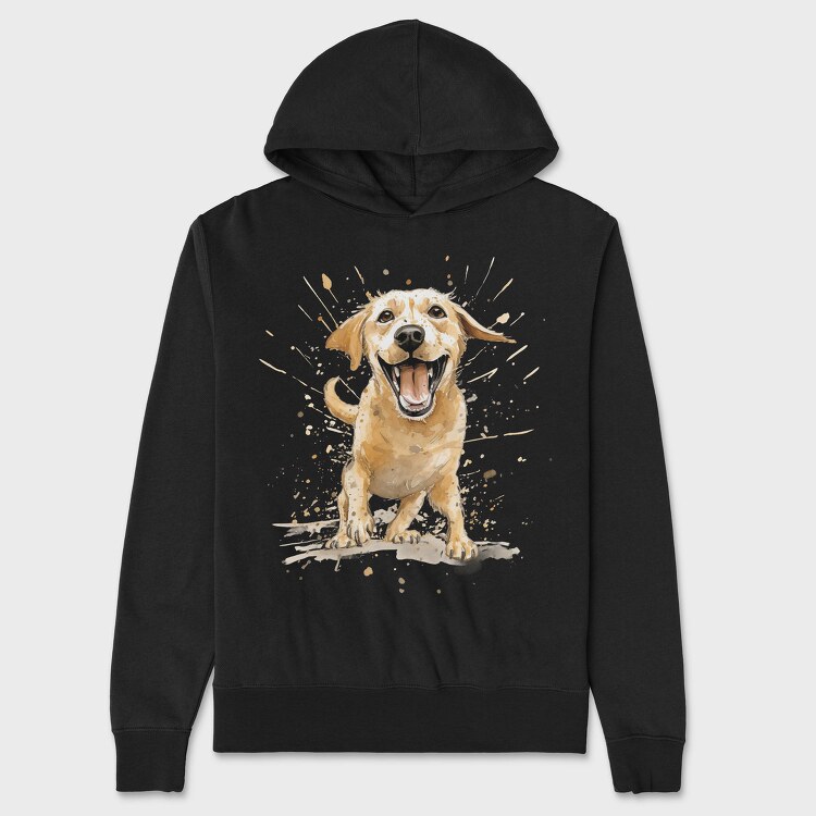 Labrador Retriever Smile, Hanorac Oversize Barbati (Unisex)