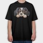 King Charles Spaniel Peeking Face, Tricou Oversize Barbati (Unisex)
