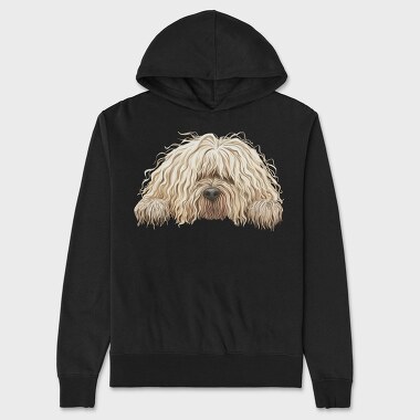 Komondor Peeking Face, Hanorac Oversize Barbati (Unisex)