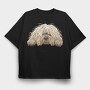 Komondor Peeking Face, Tricou Oversize Barbati (Unisex)