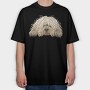 Komondor Peeking Face, Tricou Oversize Barbati (Unisex)