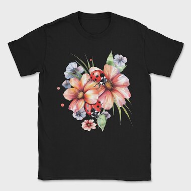 Ladybug Flowers Sublimation, Tricou Barbati (Unisex)