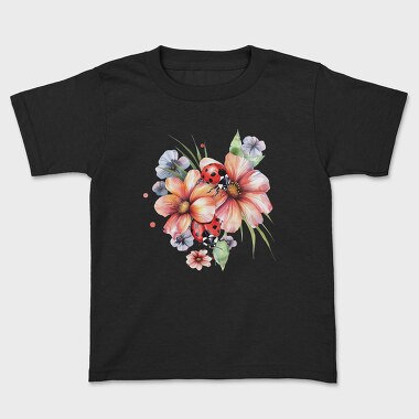 Ladybug Flowers Sublimation, Tricou Copii