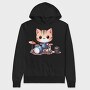 Kawaii Drummer Cat Sublimation, Hanorac Oversize Barbati (Unisex)