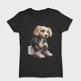 Dog Sitting Clotesh Chains, Tricou Femei