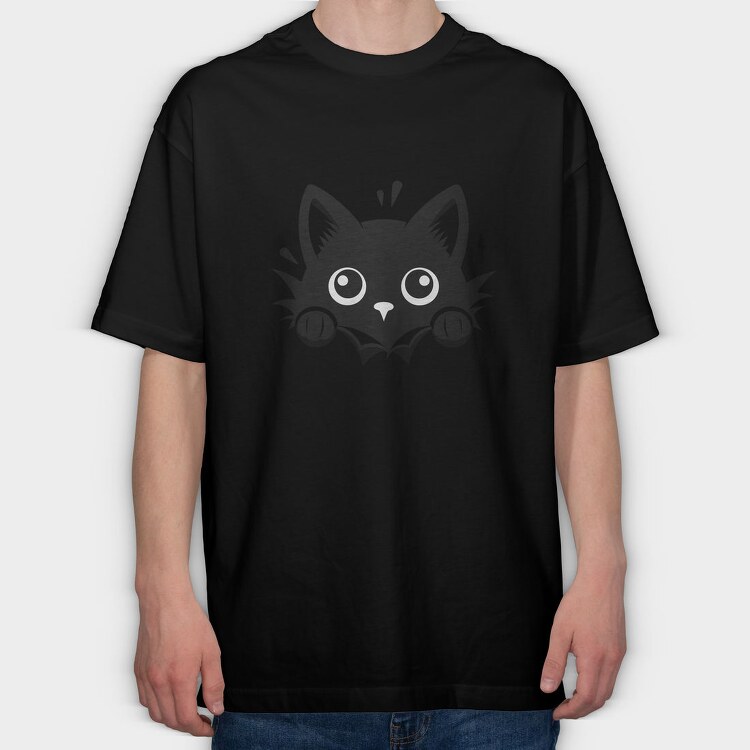 Kitten Night Stalker, Tricou Oversize Barbati (Unisex)