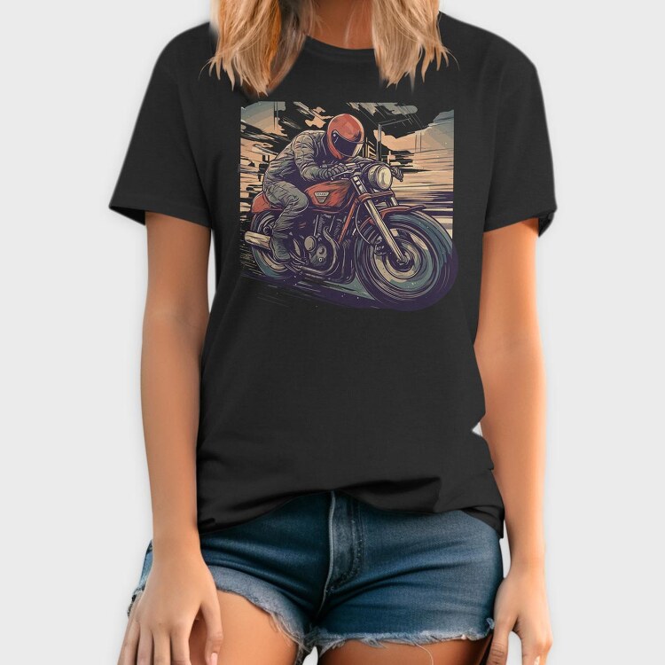 Motorcycle With Comic Rider, Tricou Barbati (Unisex)