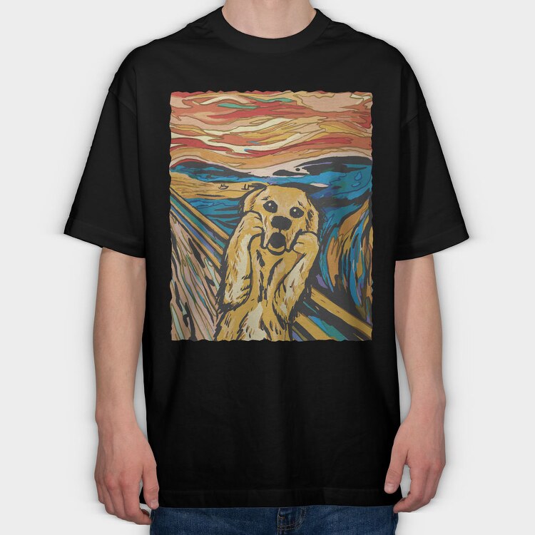 Dog Scream, Tricou Oversize Barbati (Unisex)