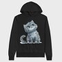 Kitten Pensive Eyes, Hanorac Oversize Barbati (Unisex)