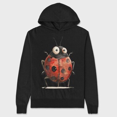 Ladybug Giant Eyes, Hanorac Oversize Barbati (Unisex)