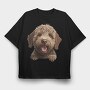Lagotto Romagnolo Peeking, Tricou Oversize Barbati (Unisex)